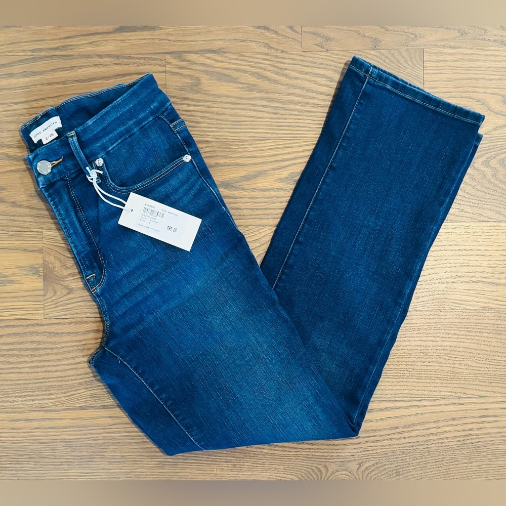 Good American Good Legs Straight Jeans NWT